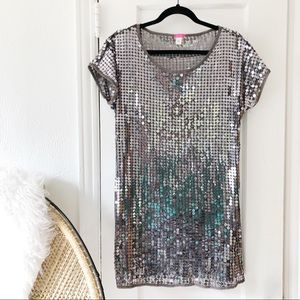 Silver Mini Sequin Dress